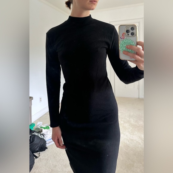 Oak + Fort Black Sweater Dress - Picture 2 of 7